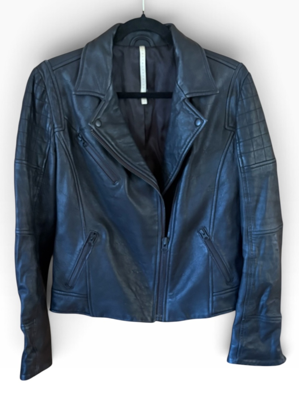 Truth and Pride Designer Soft Black Leather motorcycle jacket M